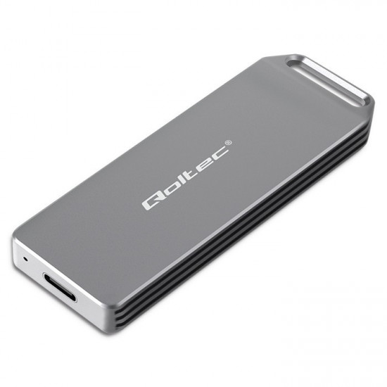 Enclosure mini for M.2 SSD | NVMe | PCIe | USB3.1 | Super speed10Gb/s | 2TB | Silver Enclosure mini for M.2 SSD | NVMe | PCIe | USB3.1 | Super speed10Gb/s | 2TB | Silver