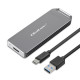 Enclosure mini for M.2 SSD | NVMe | PCIe | USB3.1 | Super speed10Gb/s | 2TB | Silver Enclosure mini for M.2 SSD | NVMe | PCIe | USB3.1 | Super speed10Gb/s | 2TB | Silver