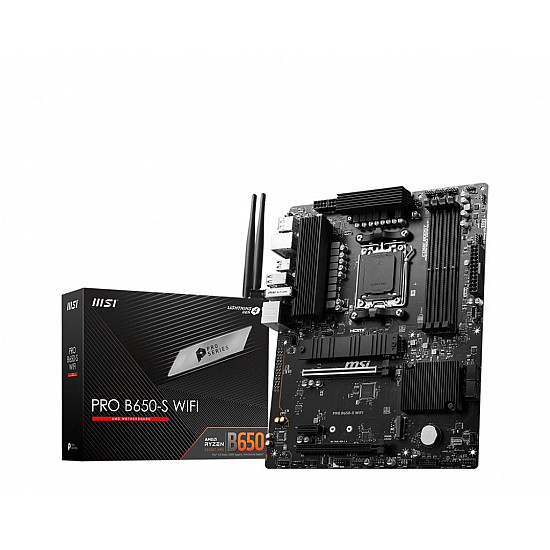 MSI PRO B650-S WIFI pagrindinė plokštė su DDR5, PCIe 4.0, WiFi 6E 2025