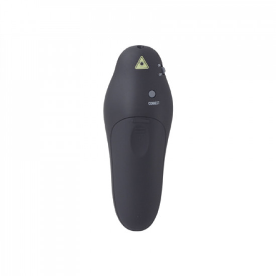 Gembird Wireless presenter with laser pointer WP-L-01 Weight 64 g Black Width 38 mm Height 105 mm Yes Depth 25 mm Red laser pointer. 4 buttons to control most used PowerPoint presentation functions. Interface: USB. Presenter control distance: up to 10 m.