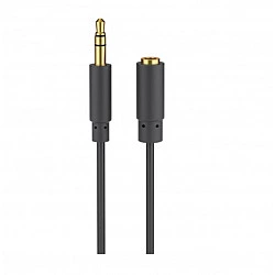 Wentronic Goobay 3,5mm-Klinke-Verlängerungskabel, Schwarz, 5 m - Klinke 3,5 mm-Stecker (3-Pin, Stereo) > Klinke 3,5 mm-Buchse (3-Pin, Stereo) (97122)