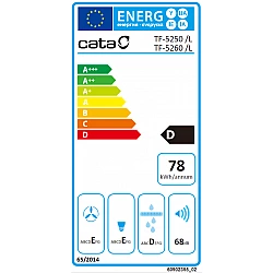 CATA | Hood | TFH 5250 X | Telescopic | Energy efficiency class D | Width 50 cm | 325 m³/h | Slider control | LED | Inox