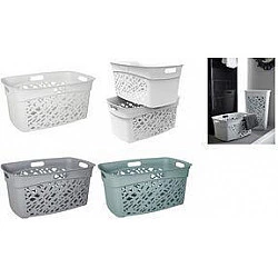 EDA Wäschekorb ALMERIA, 45 Liter, PP, grau ergonomische Form, Griffe an den kurzen und langen Seiten, - 1 Stück (010657 G.BT)