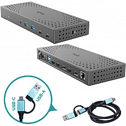 USB 3.0 / USB-C / Thunderbolt, 3x 4K Docking Station Gen 2 + Power Delivery 100W