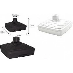 EDA Sonnenschirmständer, Kunststoff, eckig, (B)565 mm, weiß zum Befüllen mit Wasser oder Sand, UV-beständig - 1 Stück (010607 BL)