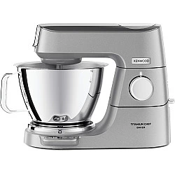 Titanium Chef Baker Küchenmaschine KVC85.124SI (silber, 1.200 Watt, integrierte Waage, Timer, Patisserie-Set, Mixaufsatz)