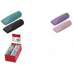 FABER-CASTELL Radierer GRIP ERASER CAP, im Display PVC-Frei, vorne aufgesteckt als Bleistiftschoner - hinten - 24 Stück (187173)