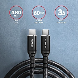 AXAGON BUCM-CM30AB cabl e USB-C USB-C 3.0m