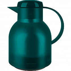 SAMBA Isolierkanne, 1 Liter (türkis/transparent, QUICK PRESS Verschluss)