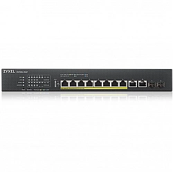 ZYXEL XS1930-12HP, 8-PORT MULTI-GIGABIT SMART MANAGED POE 375WATT 802.3BT SWITCH, 2X 10GBE, 2 SFP+ UPLINK, HYBRID MODE, STANDALONE OR NEBULAFLEX CLOUD