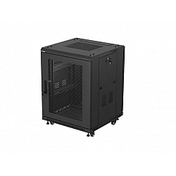 SZAFA INSTALACYJNA RACK STOJĄCA 19 15U 600X600 CZARNA DRZWI PERFOROWANE LANBERG (FLAT PACK)