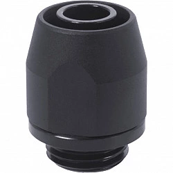 HF Anschraubtülle TPV Metall - 12,7/7,6mm Gerade - Black, Verbindung schwarz