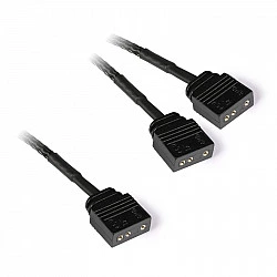 Y-Kabelsplitter aRGB 3-Pin auf 2x 3-Pin, 30cm (schwarz, inkl. Steckverbinder)