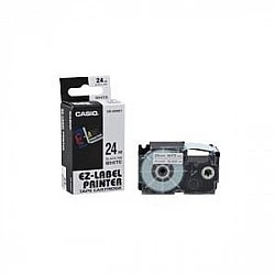 Casio XR-24WE1 - Selbstklebende Etiketten - Schwarz auf Weiß - Rolle (2,4 cm x 8 m) - 1 Rolle(n) - für Disc Title Printer CW-L300, KL 8100, 8200 (XR-24WE)