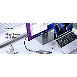 Ugreen 15596 laptop dock/port replicator Wired USB 3.2 Gen 1 (3.1 Gen 1) Type-A + Type-C Aluminium