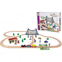 Bahnset mit Brücke (55 Teile)