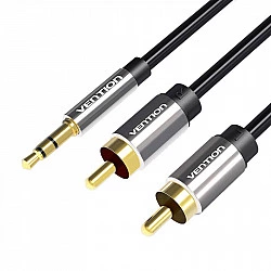 Vention 3.5mm Male to 2RCA Male Audio Cable 3M Black Metal Type