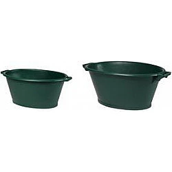 EDA Wanne, oval, 70 Liter, Kunststoff, grün ovaler Kübel, aus recyceltem Kunststoff, mit 2 Griffen, - 1 Stück (019752 V.CA FX5)