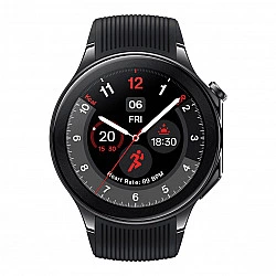 OnePlus Watch 2 - 46 mm - intelligente Uhr mit Riemen - Flouroelastomer - Handgelenkgröße: 140-210 mm - Anzeige 3.63 cm (1.43)