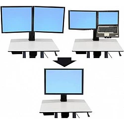 Ergotron WorkFit-C Convert-to-Single HD Kit from Dual or LCD & Laptop - Montagekomponente (Konverter-Kit) für LCD-Display - Bildschirmgröße: 76,2 cm (30) - Montageschnittstelle: 100 x 100 mm, 75 x 75 mm, 200 x 200 mm, 400 x 200 mm, 200 x 100 mm (97-607)
