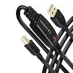 Axagon ADR-210B USB 2.0 A-M -> B-M active connecting/repeater cable 10m - Kabel - Digital/Daten USB cable USB A USB B Black