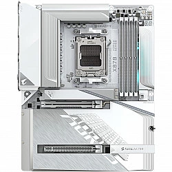 Gigabyte AORUS X870 STEALTH ICE - Motherboard - ATX - Socket AM5 - AMD X870 Chipsatz - USB-C 3.2 Gen 2x2, USB 3.2 Gen 2, USB 3.2 Gen 1 - Wi-Fi 7, Bluetooth, 5 Gigabit Ethernet - Onboard-Grafik (CPU erforderlich) (X870 A STEALTH ICE)