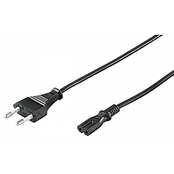 Wentronic Goobay Euro Anschlusskabel, 1,5 m, Schwarz - Eurostecker (Typ C, CEE 7/16) > Gerätebuchse C7 (50084)