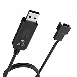 Akasa 5V zu 12V DC Step-Up Voltage Konverter Kabel - USB 3-Pin & 4-Pin (AK-CBFA10-60BK)