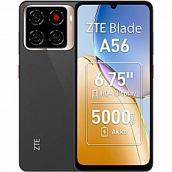 ZTE Blade A56 - 4G Smartphone - Dual-SIM - RAM 4 GB / Interner Speicher 64 GB - microSD slot - 6.75 - 1600 x 720 Pixel (90 Hz) - Triple-Kamera 13 MP, 0.08 MP, 0,08 MP - front camera 8 MP - Tiefschwarz (123456301013)