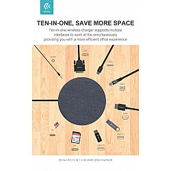 Devia UFO 10in1 HUB wireless charger gray