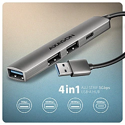 HUE-STA HUB 4-port 1x USB 5Gbps 2xUSB2.0 +USB
