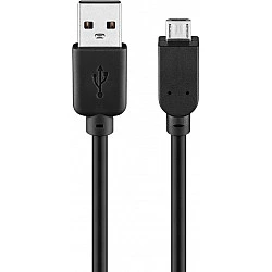 Wentronic Goobay USB 2.0 Hi-Speed Kabel, Schwarz, 1 m - geeignet für Geräte mit Micro-USB Anschluss (93918)