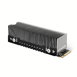 Axagon CLR-M2XT M.2 SSD Passivkühler Aluminium - 2280 M.2 NVMe SSD, Solid-state drive Heatsink/Radiator Black, Grey 1 pc(s)