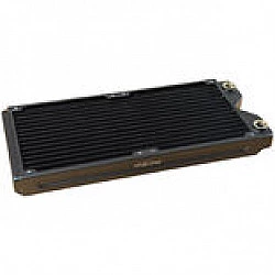 Phobya R27-S280 Radiator, 280 mm Radiator, 18 FPI, Kupferlamellen, 2x G1/4-Zoll-Anschlüsse – schwarz