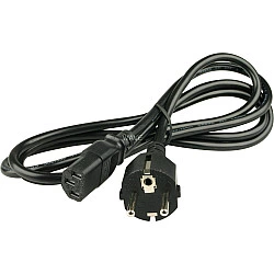 Wentronic Goobay Kaltgeräte Anschlusskabel, 2 m, Schwarz - Typ F (Typ F, CEE 7/7) > Gerätebuchse C13 (Kaltgeräteanschluss) (50098)
