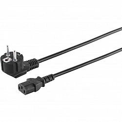 S/CONN maximum connectivity Netzanschlusskabel, Schutzkontaktstecker 90° auf Kaltgerätebuchse, 230 V für Kaltgeräte, CEE7/7-C13, VDE, 3,0m (60006-3)