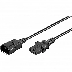 Wentronic Goobay Kaltgeräte Verlängerung, 5 m, Schwarz - Gerätestecker C14 (Kaltgeräteanschluss) > Gerätebuchse C13 (Kaltgeräteanschluss) (39203)