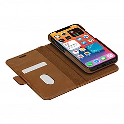 dbramante1928 Lynge - Flip-Hlle fr Mobiltelefon - genarbtes Leder - Hellbraun - fr Apple iPhone 12 mini