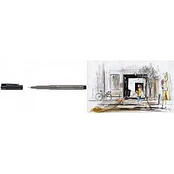 FABER-CASTELL Tuschestift PITT artist pen, warmgrau IV mit pigmentierter Zeichentusche, hoch lichtbeständig, - 1 Stück (167373)