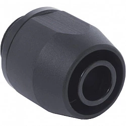 HF Anschraubtülle TPV Metall - 12,7/7,6mm Gerade - Black, Verbindung schwarz