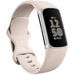 Fitbit Charge 6 AMOLED Aktivitäts-Trackerarmband Beige - Silber (40-56-7911)