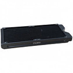 Phobya R27-S280 Radiator, 280 mm Radiator, 18 FPI, Kupferlamellen, 2x G1/4-Zoll-Anschlüsse – schwarz