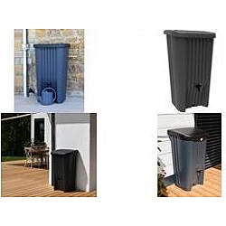 EDA Regentonne RECUP DECO, 150 Liter, anthrazit aus Kunststoff, UV-beständig, 50% recyceltes Material, - 1 Stück (010963 G.ANT/NO)