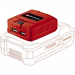 Power X-Change USB-Akku-Adapter TC-CP 18 Li USB-Solo (rot, 2x USB-A Ladeanschluss)