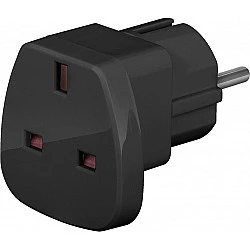 Wentronic Goobay Reiseadapter, Schwarz - UK-Buchse > Typ F (Typ F, CEE 7/7) (94271)