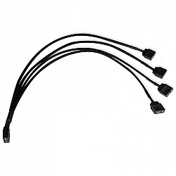 Y-Kabelsplitter aRGB 3-Pin auf 4x 3-Pin, 30cm (schwarz, inkl. Steckverbinder)