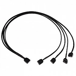 Y-Kabelsplitter aRGB 3-Pin auf 4x 3-Pin, 60cm (schwarz, inkl. Steckverbinder)
