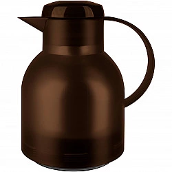 SAMBA Isolierkanne, 1 Liter (dunkelbraun/transparent, QUICK PRESS Verschluss)