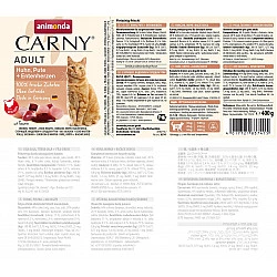 ANIMONDA Carny Adult Chicken, turkey, duck hearts - wet cat food - 400g