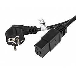 Turime | Cable power CEE 7/7 - IEC 320 C19 16A VDE 1.8M black | ITwork sandėlyje!